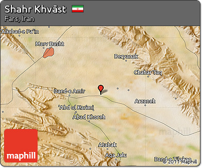 Satellite Map of Shahr Khvāst