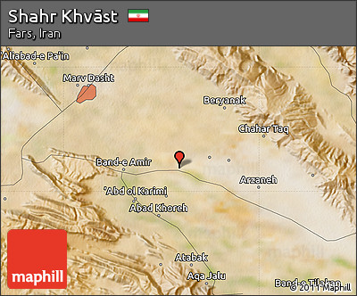 Satellite Map of Shahr Khvāst