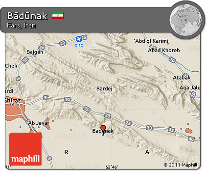 Shaded Relief Map of Bādūnak