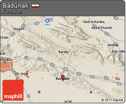 Shaded Relief Map of Bādūnak