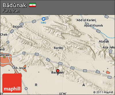 Shaded Relief Map of Bādūnak