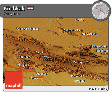 Physical Panoramic Map of Kūshkak