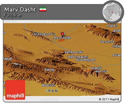 Physical Panoramic Map of Marv Dasht