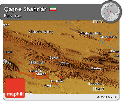 Physical Panoramic Map of Qaşr-e Shahrīār
