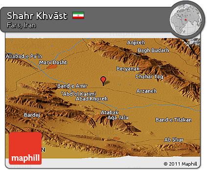 Physical Panoramic Map of Shahr Khvāst