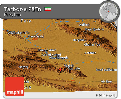 Physical Panoramic Map of Tarbor-e Pā'īn