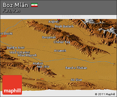 Physical Panoramic Map of Boz Mīān