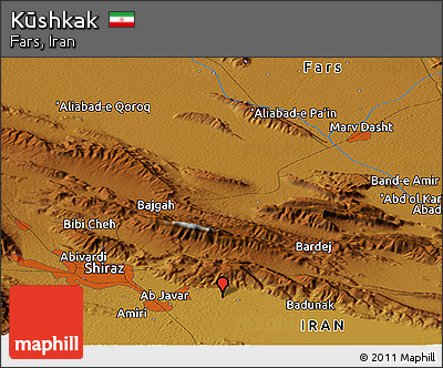 Physical Panoramic Map of Kūshkak