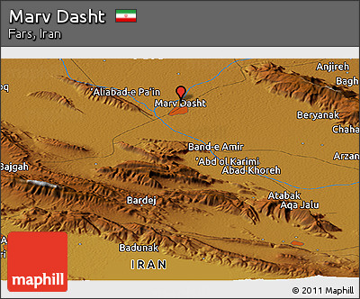 Physical Panoramic Map of Marv Dasht