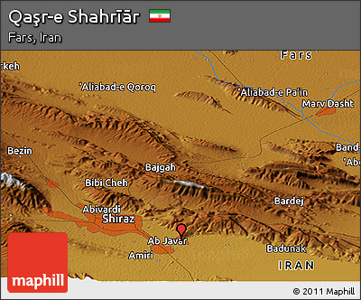 Physical Panoramic Map of Qaşr-e Shahrīār