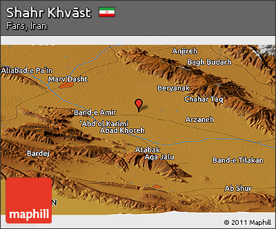 Physical Panoramic Map of Shahr Khvāst