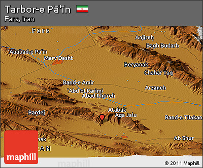 Physical Panoramic Map of Tarbor-e Pā'īn