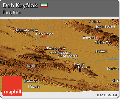 Physical Panoramic Map of Deh Keyālak