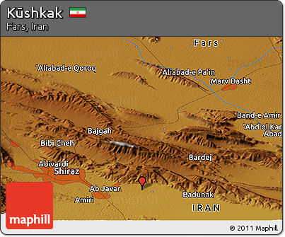 Physical Panoramic Map of Kūshkak