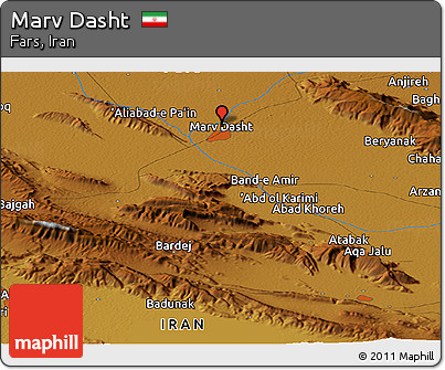 Physical Panoramic Map of Marv Dasht