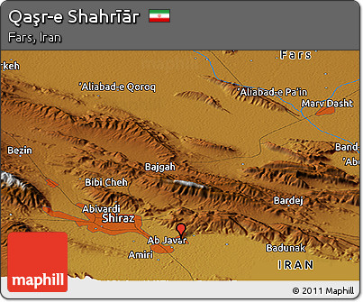 Physical Panoramic Map of Qaşr-e Shahrīār