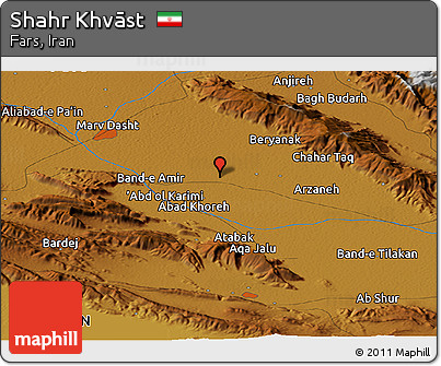 Physical Panoramic Map of Shahr Khvāst