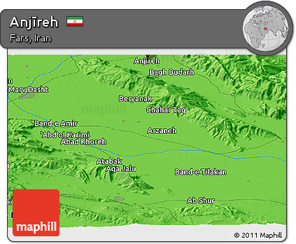 Political Panoramic Map of Anjīreh