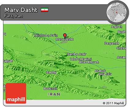Political Panoramic Map of Marv Dasht