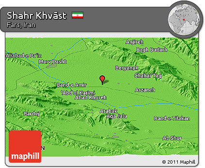 Political Panoramic Map of Shahr Khvāst