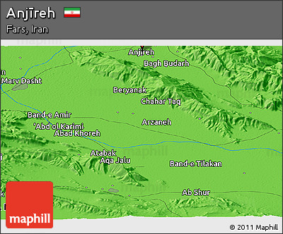 Political Panoramic Map of Anjīreh
