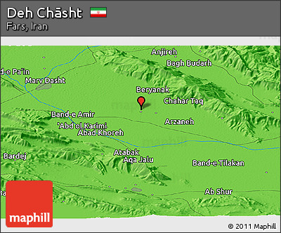 Political Panoramic Map of Deh Chāsht