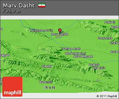 Political Panoramic Map of Marv Dasht