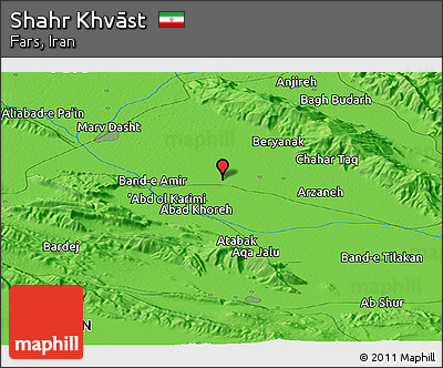 Political Panoramic Map of Shahr Khvāst