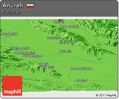 Political Panoramic Map of Anjīreh