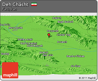 Political Panoramic Map of Deh Chāsht