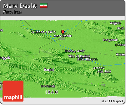 Political Panoramic Map of Marv Dasht