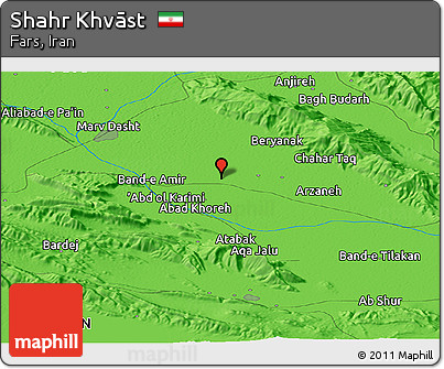 Political Panoramic Map of Shahr Khvāst