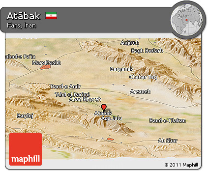 Satellite Panoramic Map of Atābak