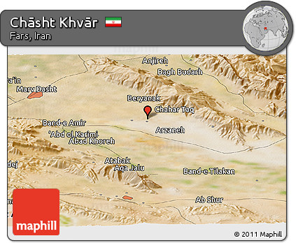 Satellite Panoramic Map of Chāsht Khvār