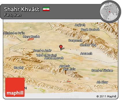 Satellite Panoramic Map of Shahr Khvāst