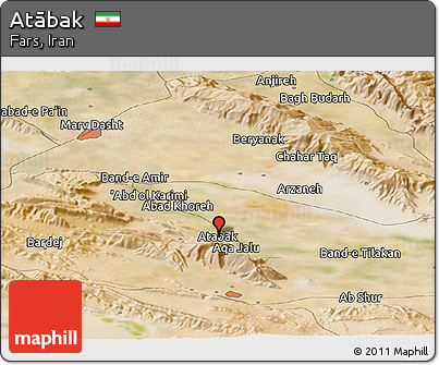 Satellite Panoramic Map of Atābak