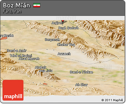 Satellite Panoramic Map of Boz Mīān
