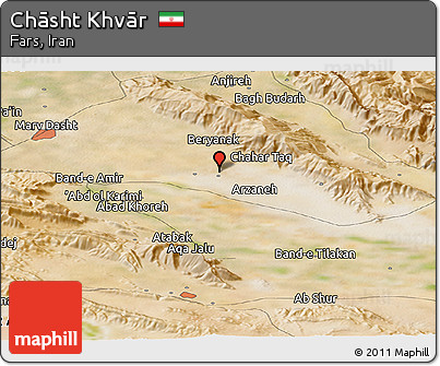 Satellite Panoramic Map of Chāsht Khvār