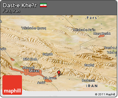 Satellite Panoramic Map of Dast-e Kheẕr