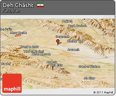 Satellite Panoramic Map of Deh Chāsht