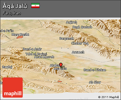 Satellite Panoramic Map of Āqā Jalū