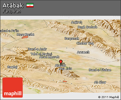 Satellite Panoramic Map of Atābak