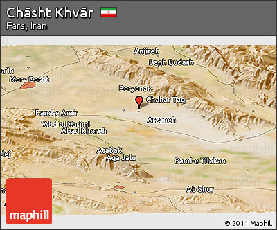 Satellite Panoramic Map of Chāsht Khvār