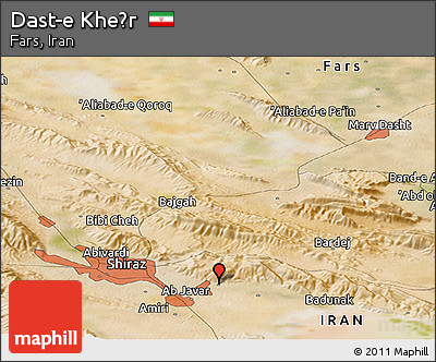 Satellite Panoramic Map of Dast-e Kheẕr