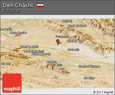 Satellite Panoramic Map of Deh Chāsht