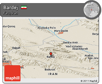 Shaded Relief Panoramic Map of Bardej