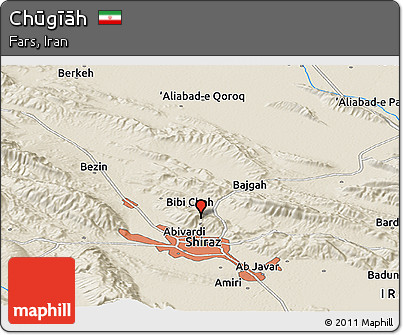 Shaded Relief Panoramic Map of Chūgīāh