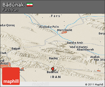 Shaded Relief Panoramic Map of Bādūnak