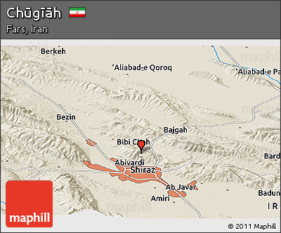 Shaded Relief Panoramic Map of Chūgīāh