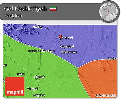 Political 3D Map of Gol Kashkū'īyeh